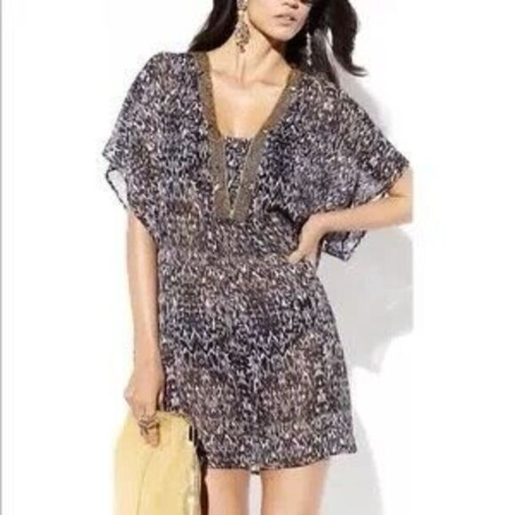 Badgely Mischka lizard print sheer tunic Size Small - Picture 1 of 9